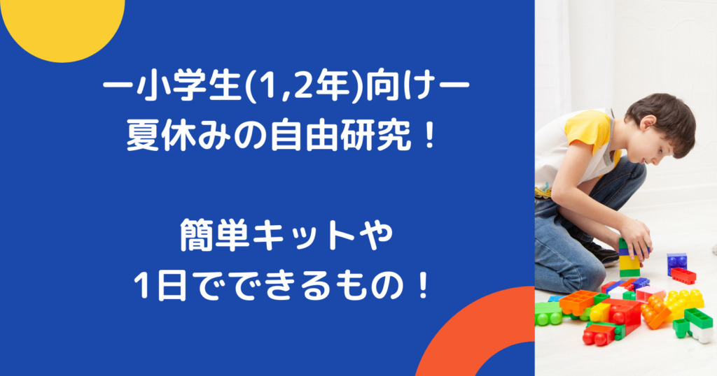 小学生(1,2年)向け夏休みの自由研究!簡単キットや1日でできるもの!