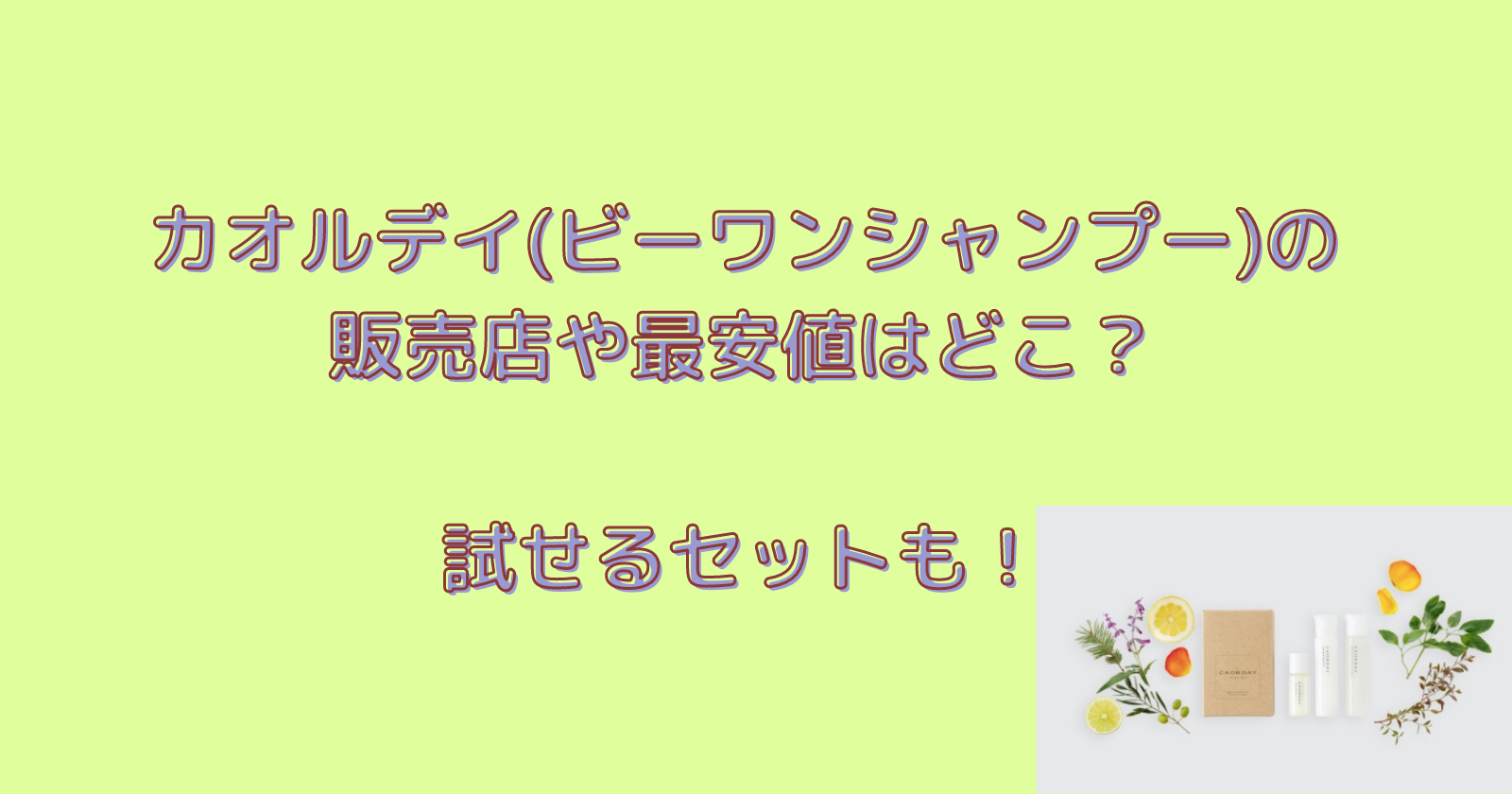 カオルデイ(ビーワンシャンプー)の販売店や最安値はどこ？試せるセットも！